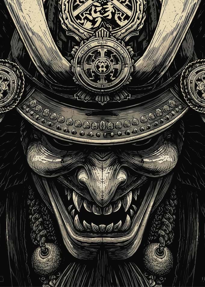 Samurai Mask Illustration V1
