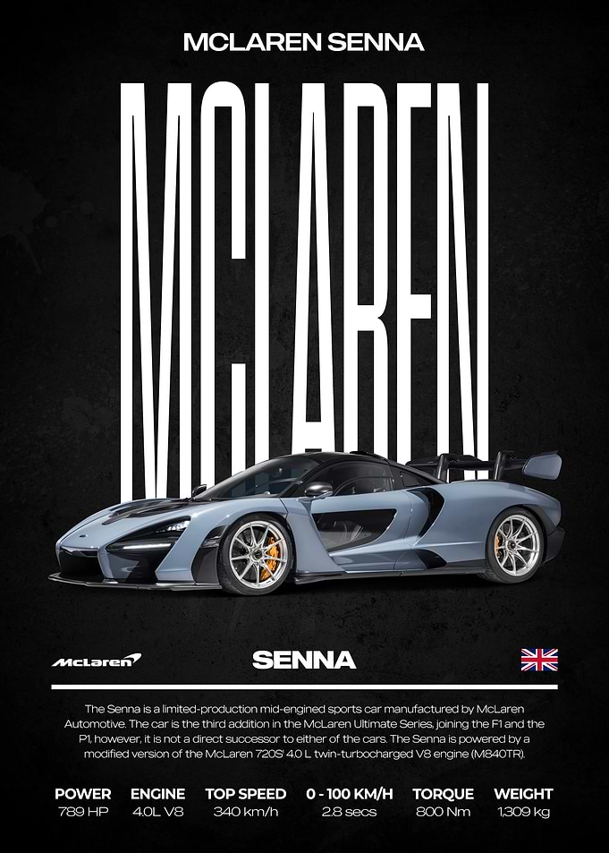McLaren Senna Car Poster