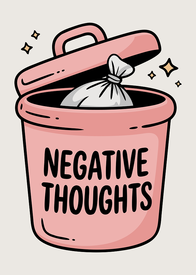 Negative Thoughts Motivational Illustration