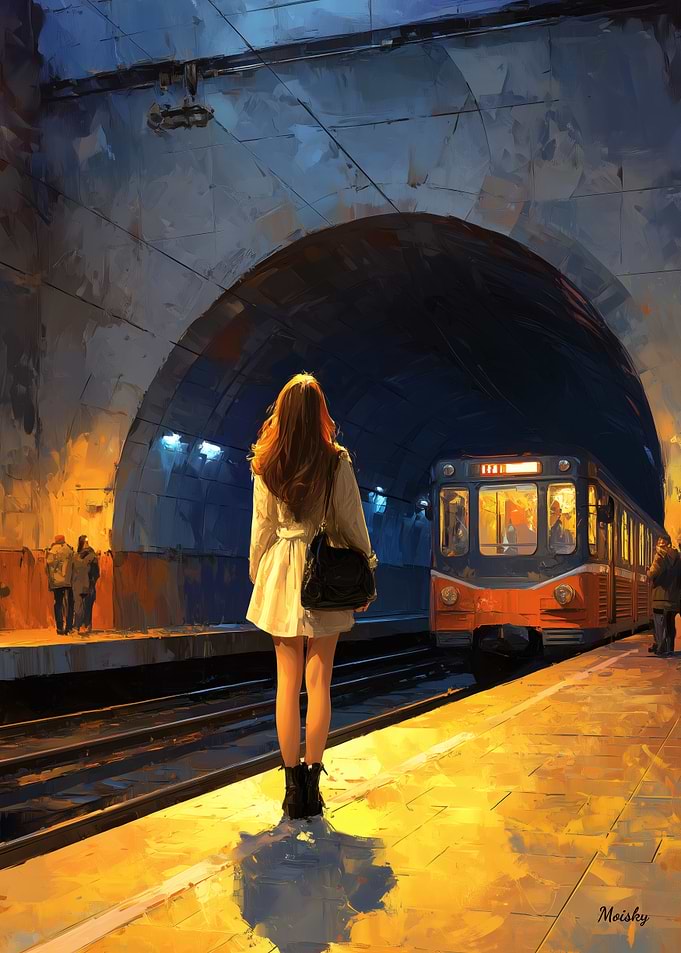Underground Glow – Impressionist Urban Landscape
