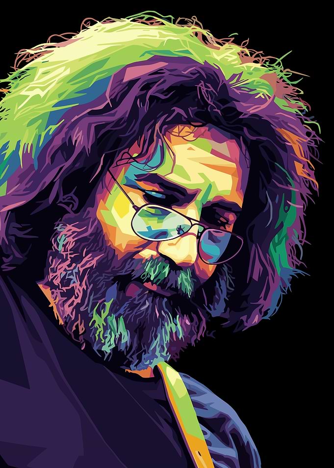 Jerry Garcia Colorful Portrait