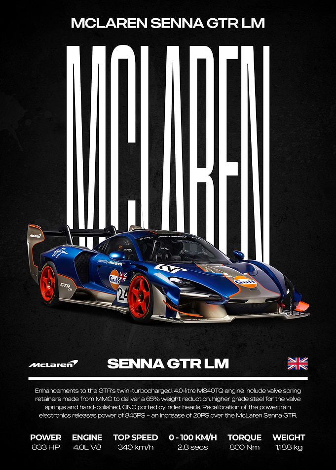 McLaren Senna GTR LM Poster