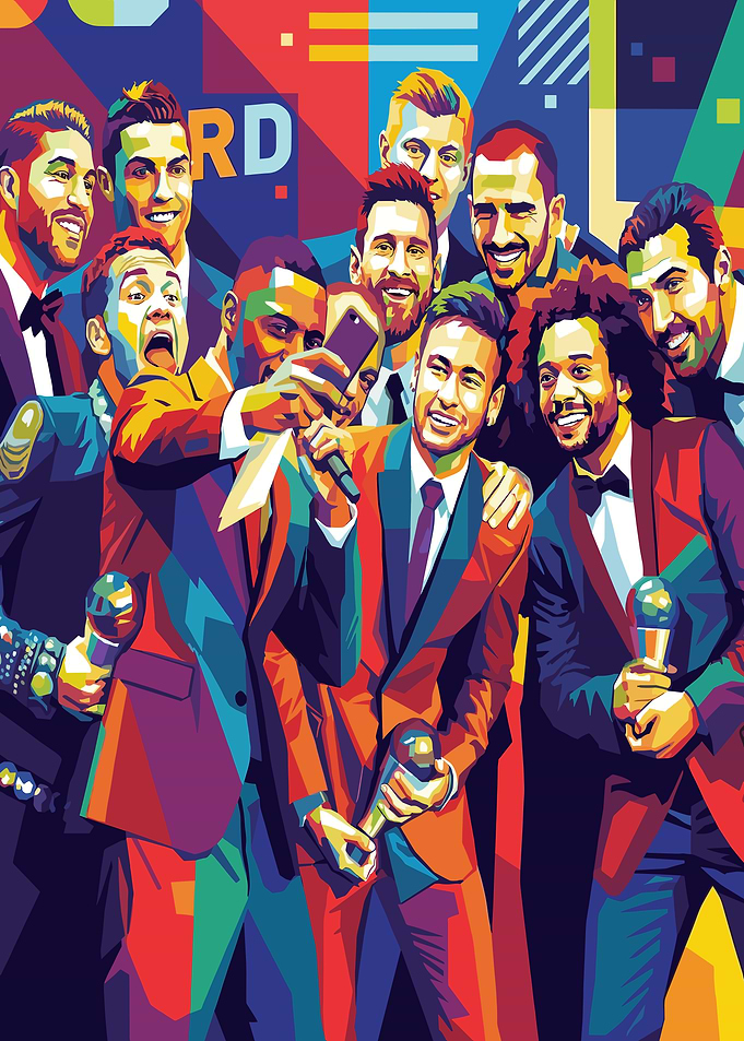 Football Stars Selfie Pop Art