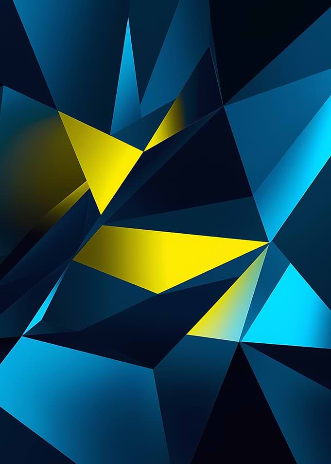 Abstract Geometric Blue and Yellow Design