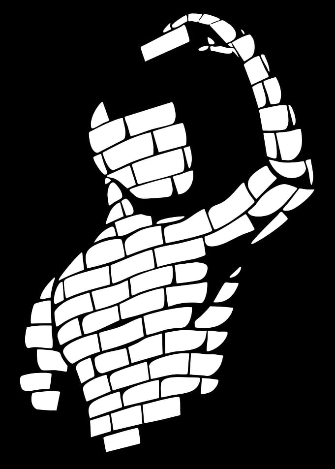 Brick Man Silhouette