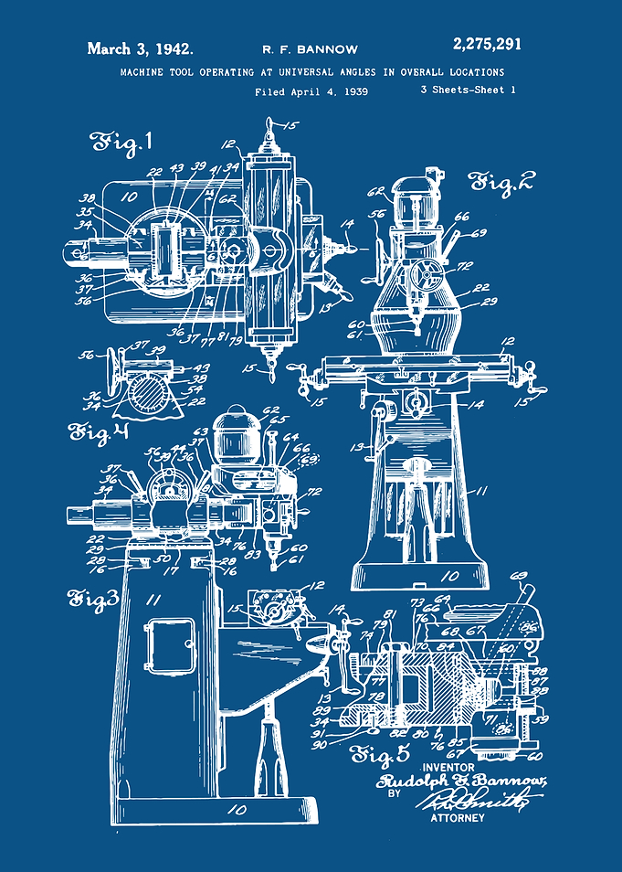 Bridgeport Milling Machine Patent 1942