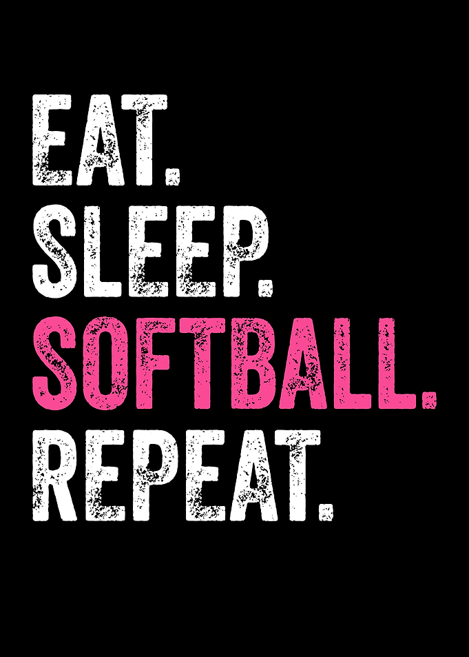 Eat, Sleep, Softball, Repeat Text Art