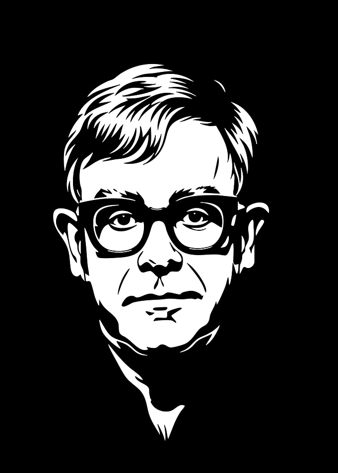 Black and White Portrait with Glasses