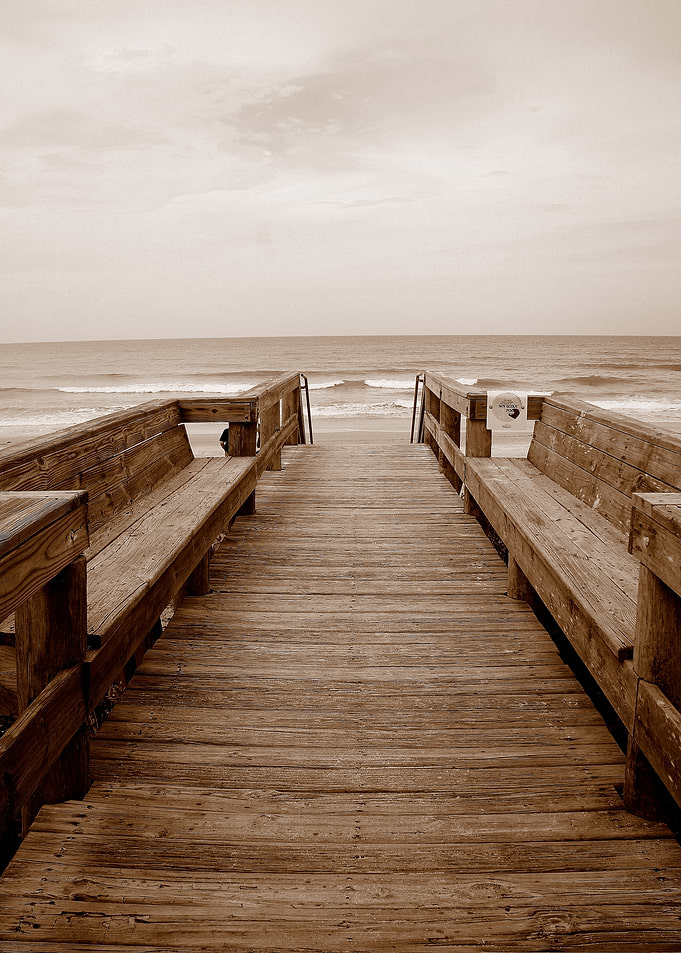 Wooden Boardwalk Leading to the Beach