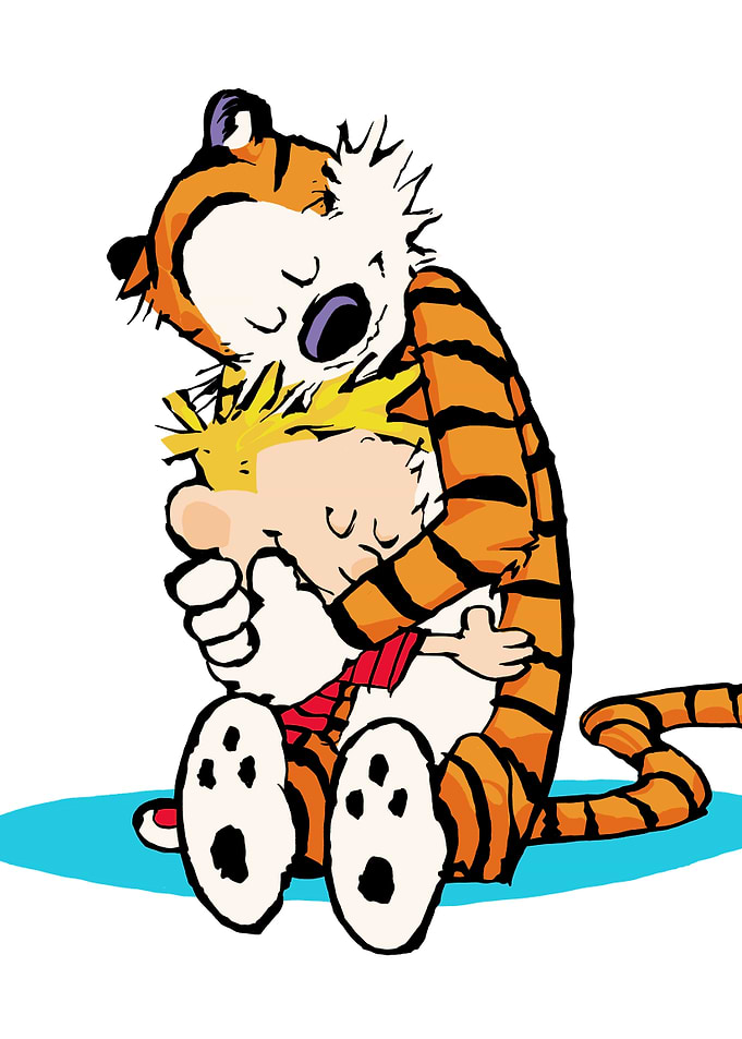 Calvin and Hobbes Hugging