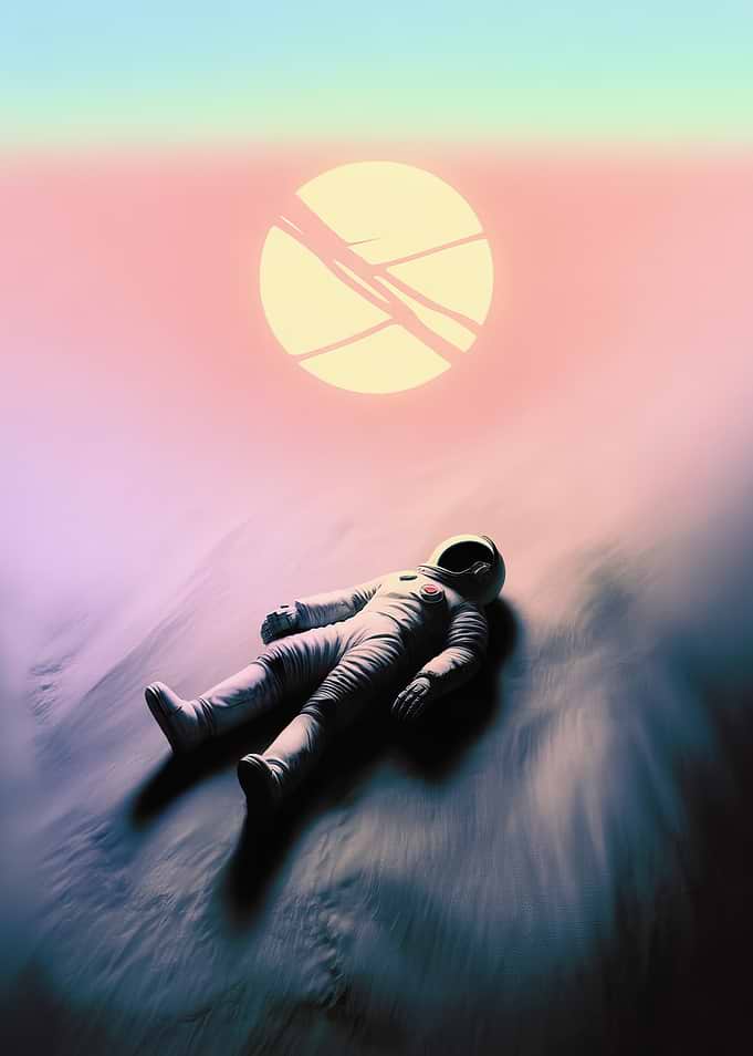 Lost Astronaut in Pastel Space