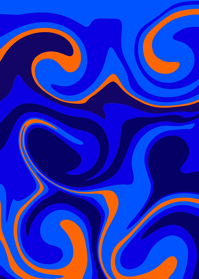 Abstract Swirls in Blue and Orange
