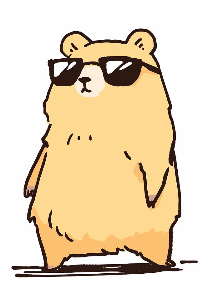 Cool Bear with Sunglasses Illustration
