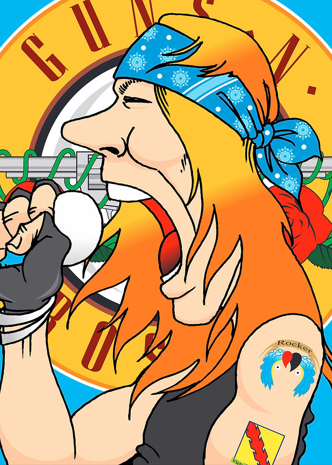 Guns N' Roses Cartoon Axl Rose