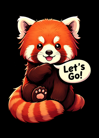 Cute Red Panda with Speech Bubble