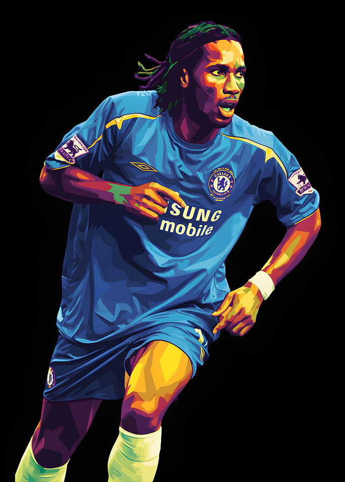 Didier Drogba Chelsea Football Club Portrait