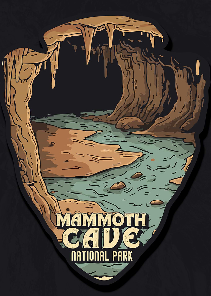 Vintage Mammoth Cave National Park, retro USA national preserve