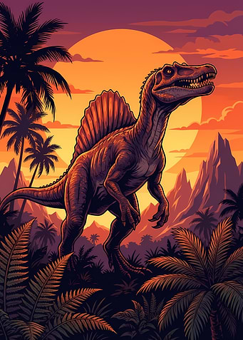 Spinosaurus in Prehistoric Landscape