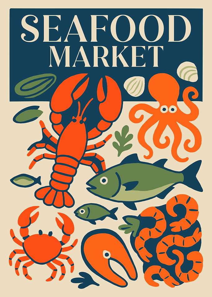 Seafood Market Illustration