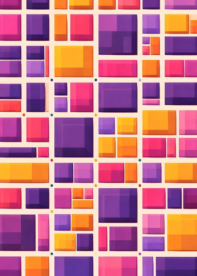 Colorful Geometric Pattern with Squares and Rectangles
