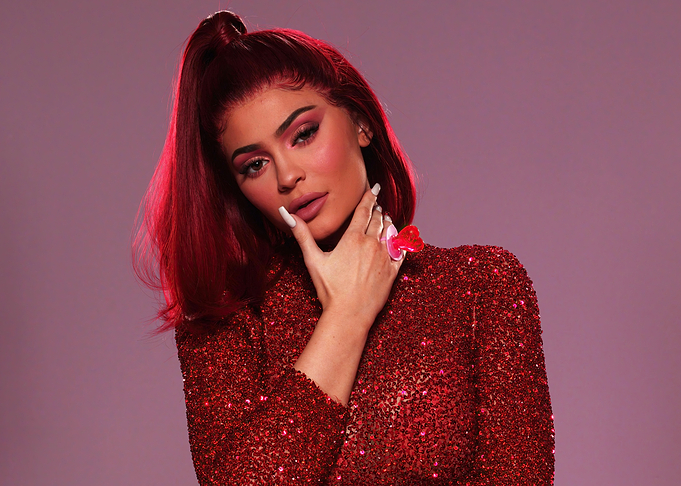 Kylie Jenner in Red Sequin Dress