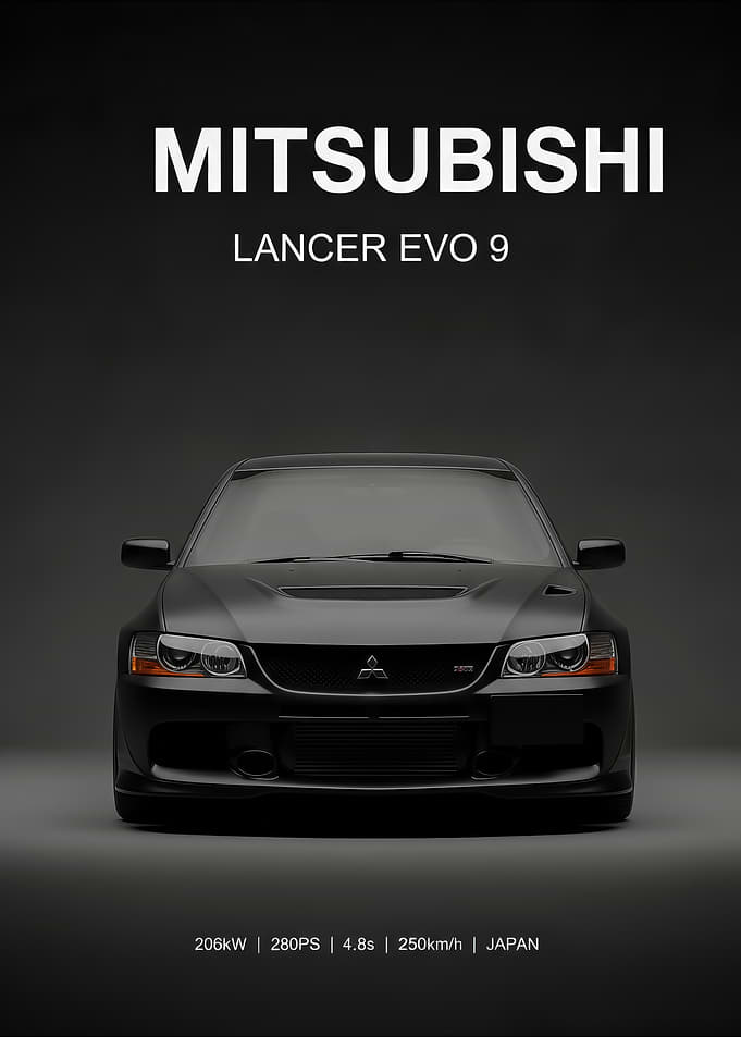 Mitsubishi Lancer Evo 9 Car Poster