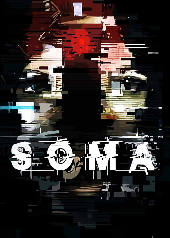 SOMA Game Glitch Art Poster