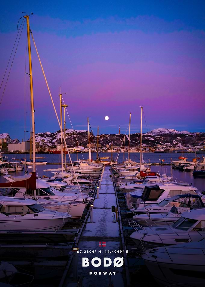 Bodø, Norway Marina at Dusk