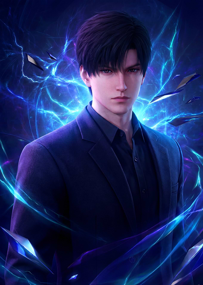 Anime Man in Suit with Energy