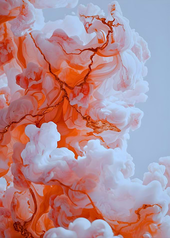 Abstract Orange and White Cloud