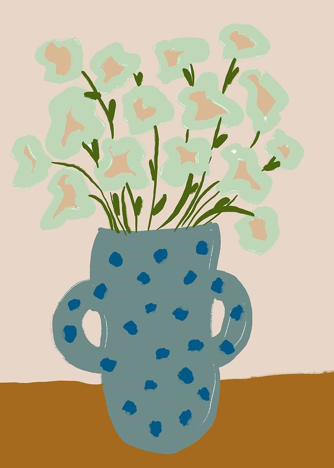 Floral Still Life with Blue Vase