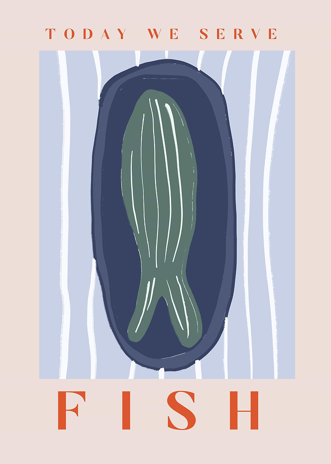 Today We Serve Fish Illustration