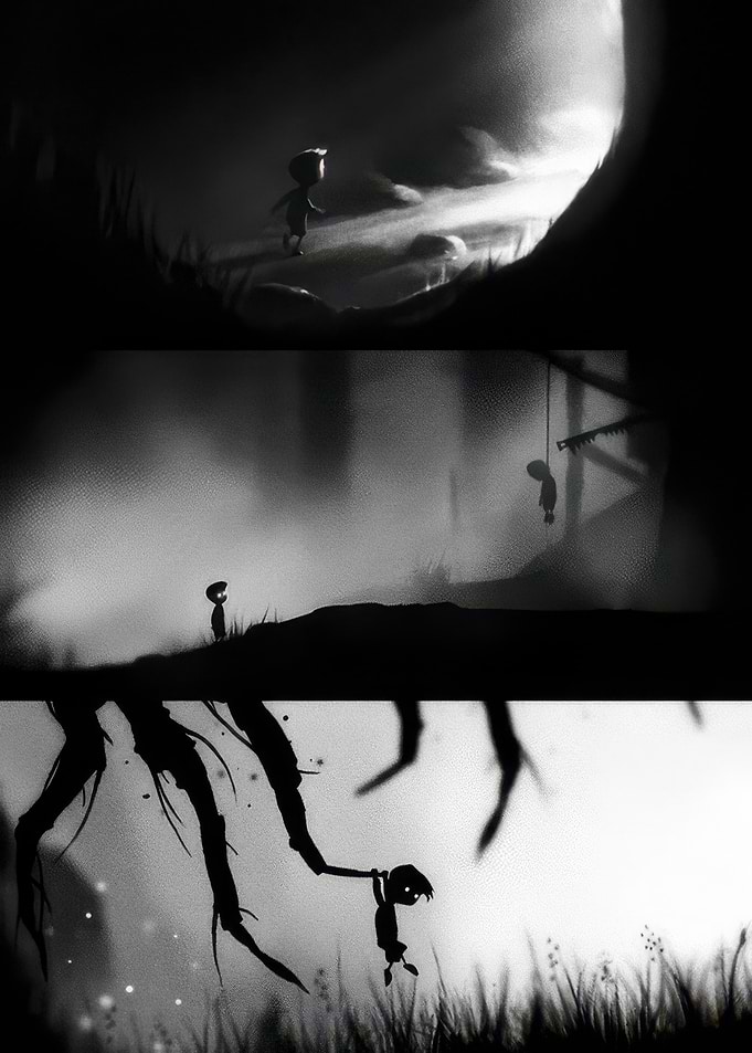 Limbo Game Scenes Collage