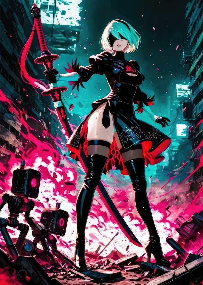 2B Nier Automata Digital Art