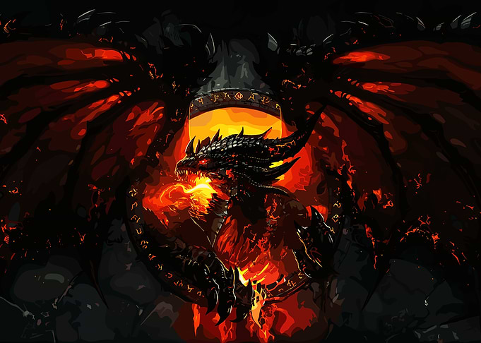 Fiery Dragon Illustration