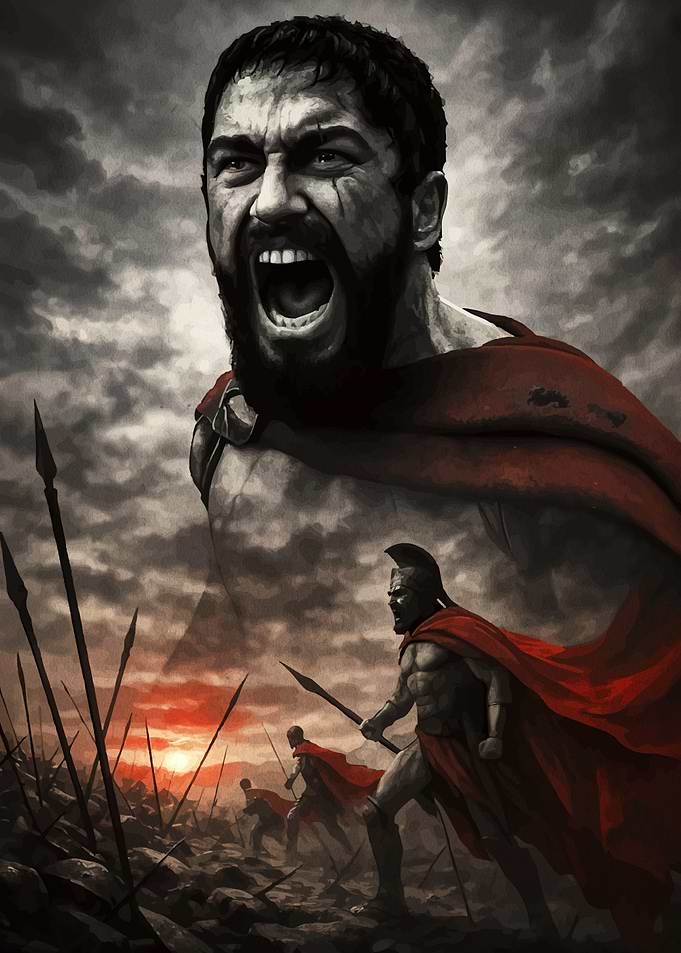 Spartan Warrior Battle Scene