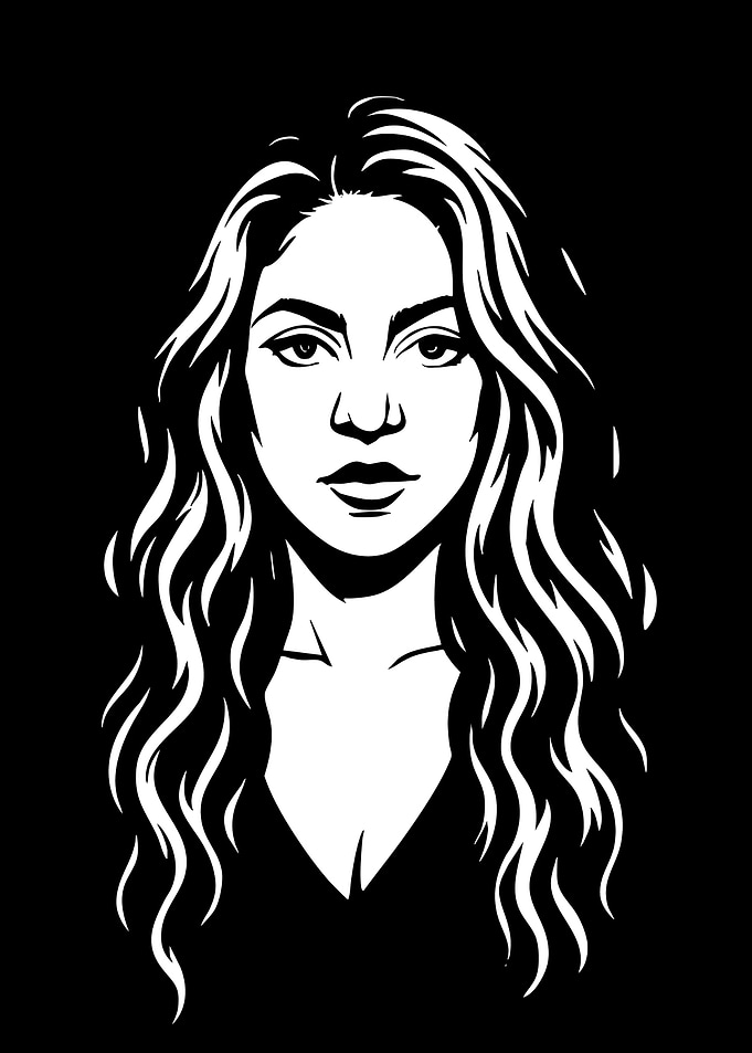 Black and White Woman Portrait
