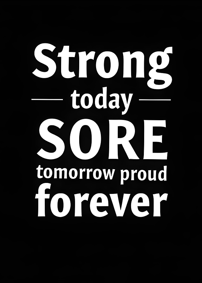 Strong Today, Sore Tomorrow, Proud Forever