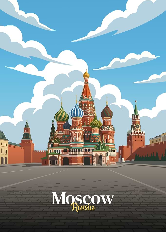 Moscow Russia Vector Illustration