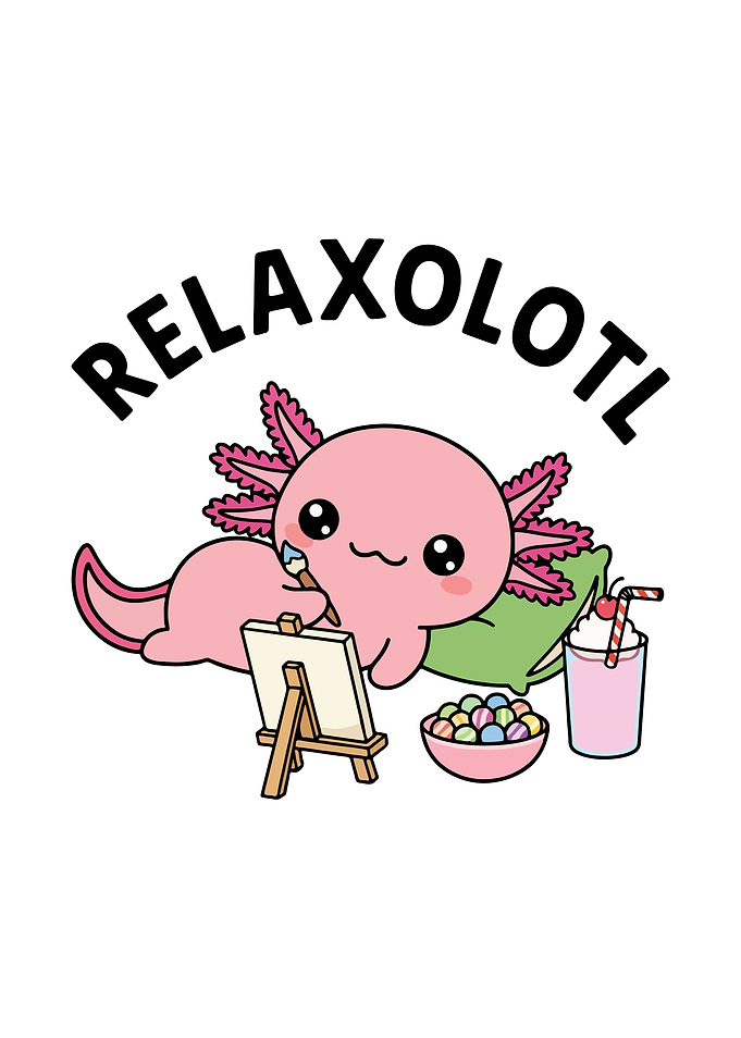 Relaxolotl: Cute Axolotl Painting