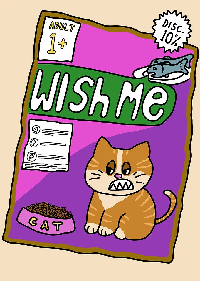 Cartoon Cat Food Package Illustration