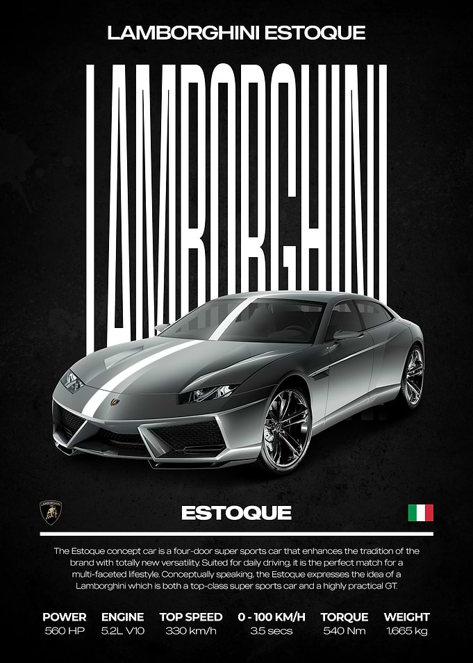 Lamborghini Estoque Concept Car Poster