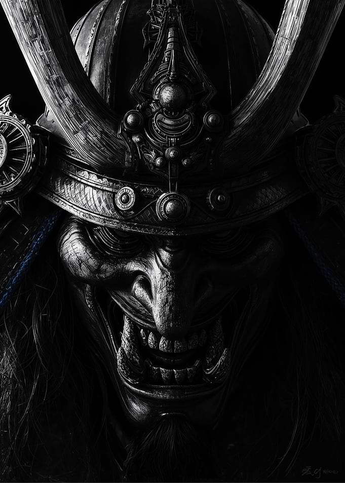 Samurai Warrior Mask Close-Up