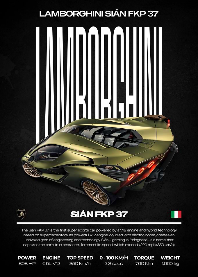 Lamborghini Sian FKP 37 Poster