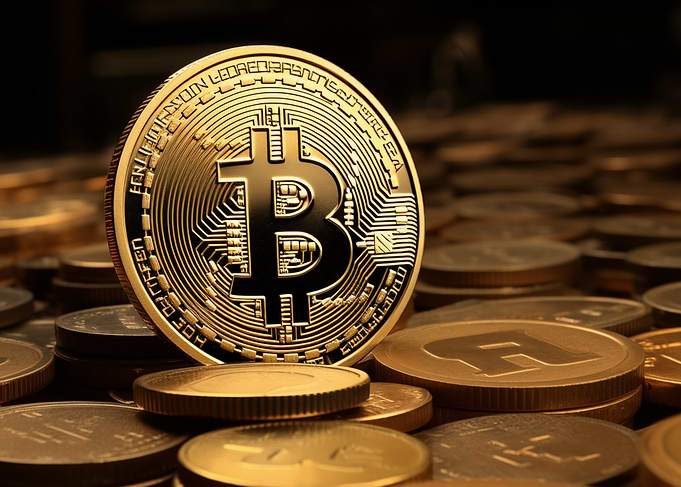 Golden Bitcoin Crypto Art