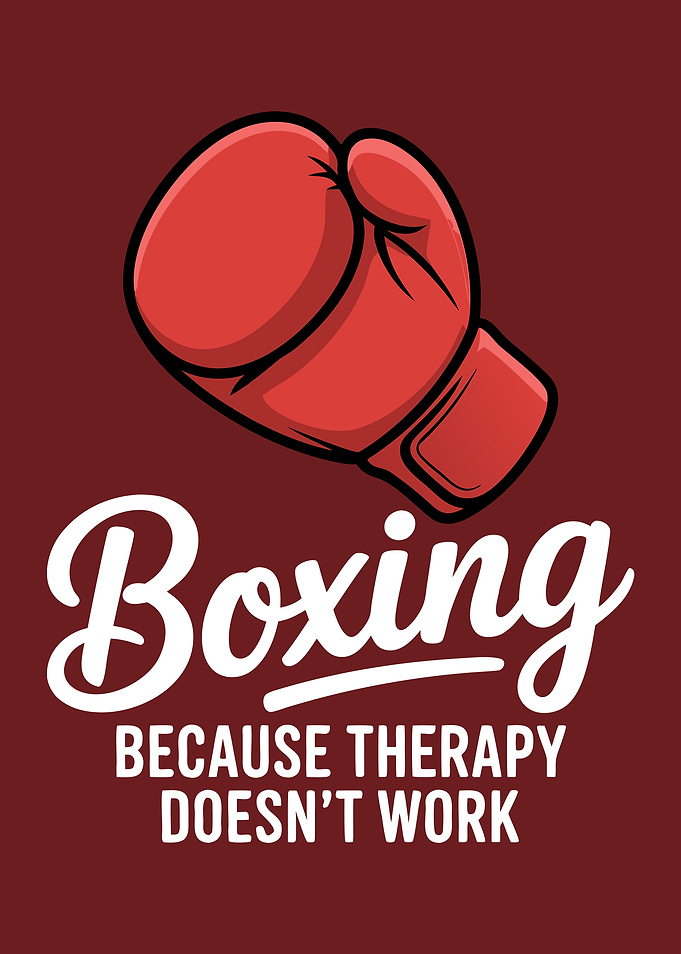 Boxing Therapy Funny Graphic Design