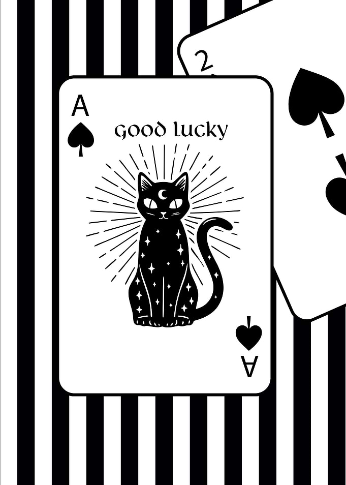 Good Lucky Cat Ace Playing Card