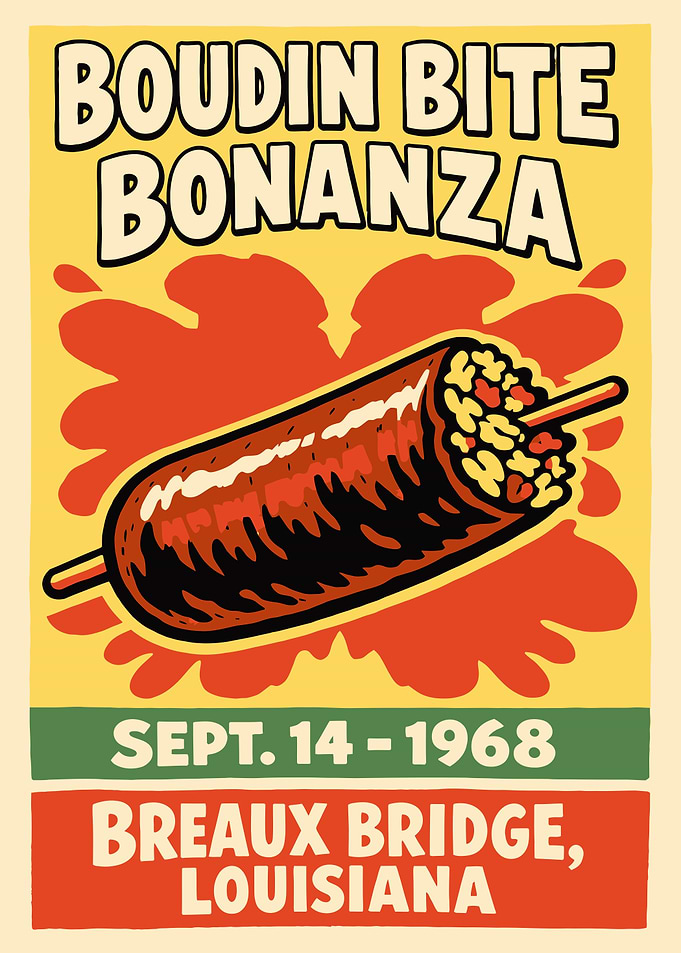 Boudin Bite Bonanza Vintage Poster