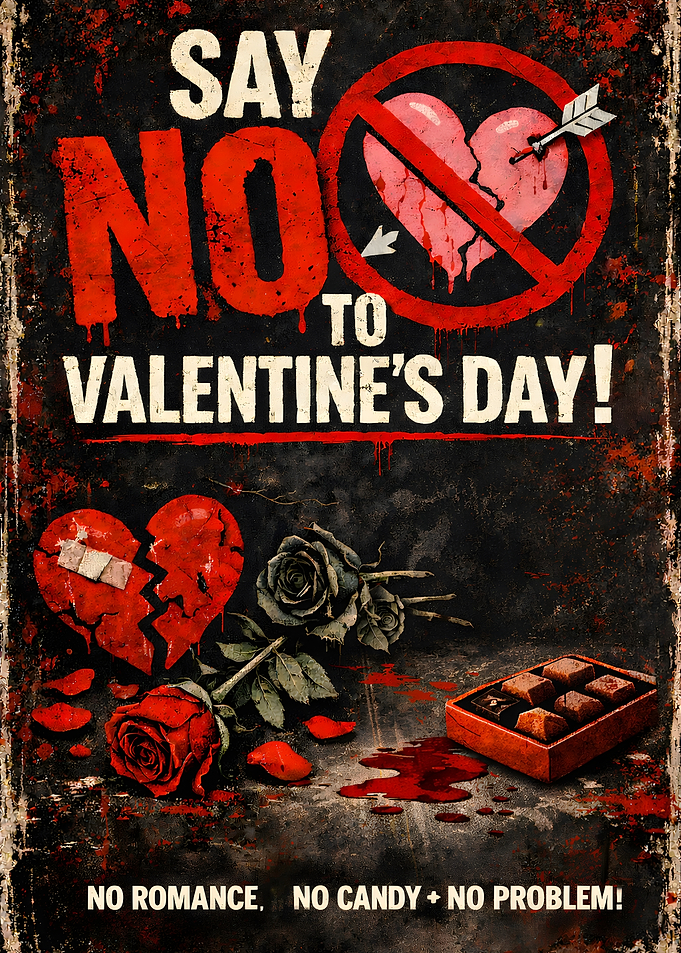 Anti-Valentine's Day Grunge Poster
