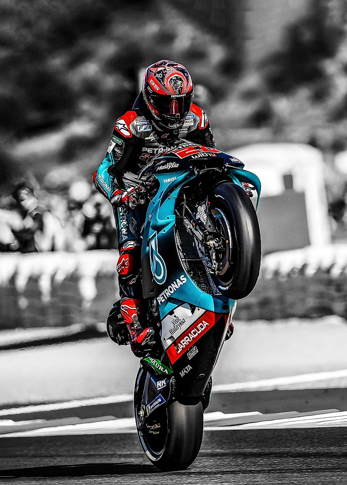 Fabio Quartararo Motorcycle Wheelie
